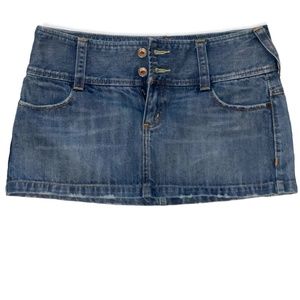 X 2 Denim Mini Skirt Size 4 30x11.5 Long HOT Short Skirt